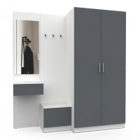 Набор мебели для прихожей "Марсель-159" МР 01-159 В2160 Ш2000 Г580 (ЛДСП Графит серый) Набор мебели для прихожей "Марсель-159" МР 01-159 В2160 Ш2000 Г580 (ЛДСП Графит серый)